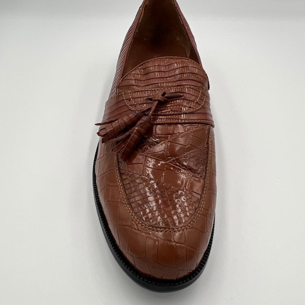 Belvedere Mens Brown Genuine Snakeskin All Leather Brogue Loafer Shoe Size 10 - Picture 12 of 16